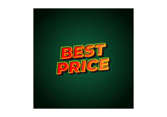 Best Price. Text effect in 3D look with eye catching color