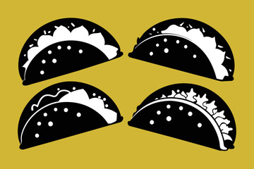 Silhouette Taco Icon vector design 