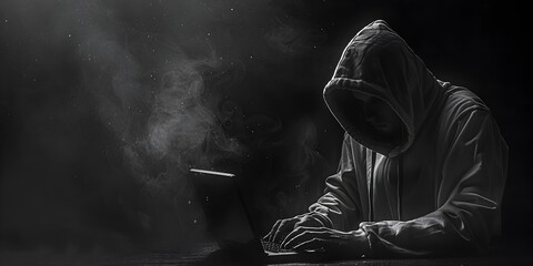 Hooded Hacker Shrouded in Mystery Coding in the Shadows of Secrecy