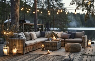 outdoor furniture with lights and wicker furniture