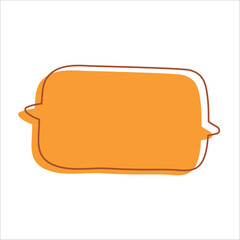Orange Speech Bubble on White Background