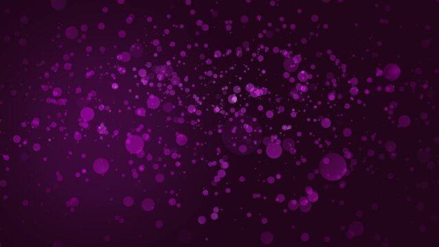 Glittering purple slow particles, abstract CGI animation background, 4k