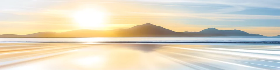 Foto op Plexiglas background panoramic of a sunset, mountains and a lake  © Cristian
