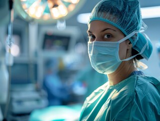 Operating room nurse, precision and nerve, silent focus