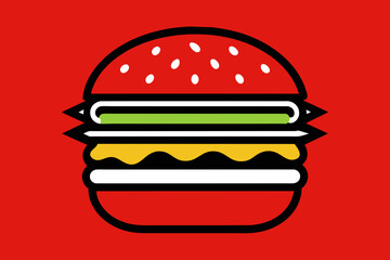 Silhouette Vector design of a Burger Illustration