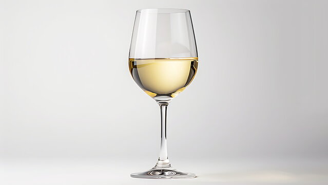 a glass of white wine isolated on white background. generative ai