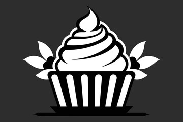 Silhouette Vector design of a Cupcake Icon