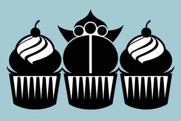 Silhouette Vector design of a Cupcake Icon