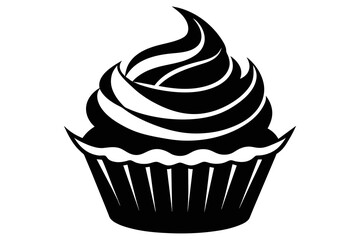 Silhouette Vector design of a Cupcake Icon