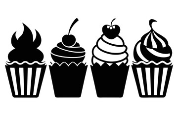 Silhouette Vector design of a Cupcake Icon