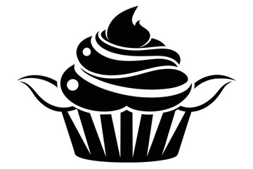 Silhouette Vector design of a Cupcake Icon