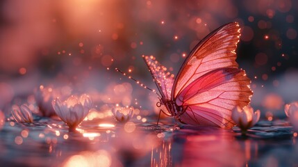 Ethereal Butterfly in a Dreamlike World
