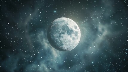 The serene beauty of a moonlit galaxy background