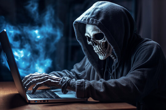 Hard working person in modern interior office programming writing web java script code AI technology generation