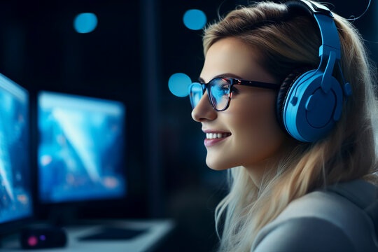 Hard working person in modern interior office programming writing web java script code AI technology generation