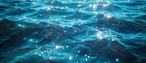 Luminous Lagoon, The water s surface was alive with sparkle effects, a beautiful, strange display of nature s harmony with magic - obrazy, fototapety, plakaty