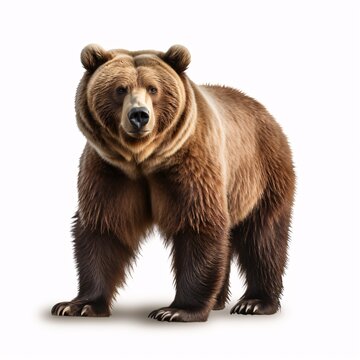 a bear standing on a white background