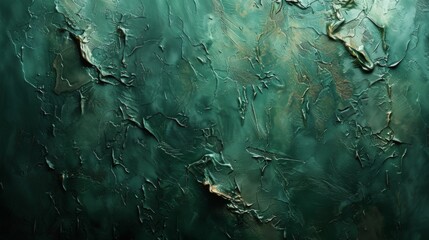 Abstract green oil paint texture background. Painting on canvas. Fragment of artwork.