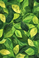 Dense Jungle Vibe with Lush Greenery Pattern