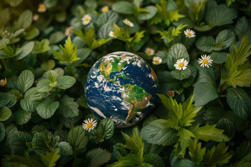 La terre se régénère de la pollution créée par les humains - globe terrestre et pollution 