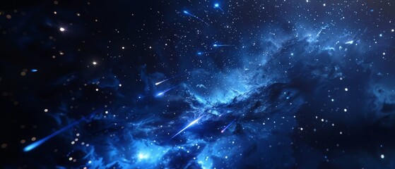 Imagine a world where every shooting star is actually a magical creature What would the night sky look like - obrazy, fototapety, plakaty