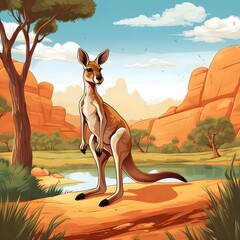 kangaroo in the desert