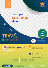Business travel flyer, abstract vector template, broacher design, modern cover, poster, colorful geometric shapes for tech, science, market, outdoor