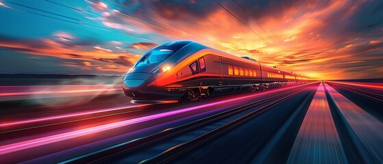 Speeding through landscapes on a highspeed train