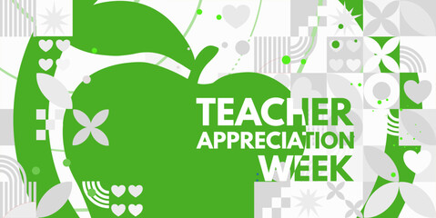 Teacher appreciation week banner, poster, illustation	 - obrazy, fototapety, plakaty