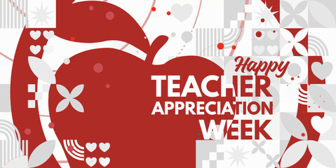 Teacher appreciation week banner, poster, illustation	