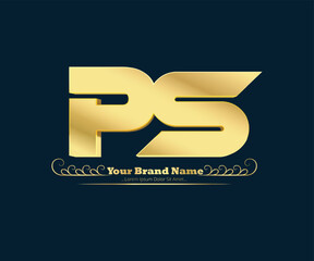 Elegant modern and exclusive professional brand ps logo.
