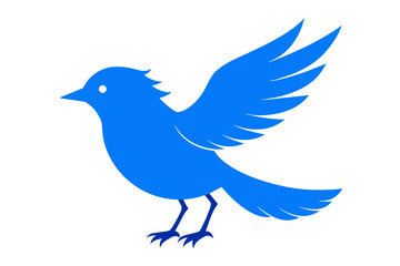  silhouette color image,Bluebell bird ,vector illustration,white background 