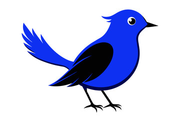  silhouette color image,Bluebell bird ,vector illustration,white background 