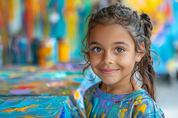Illustration of children participating in art and creative expression workshops, showcasing the therapeutic benefits of artistic activities for healing and empowerment.