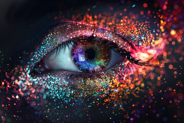 Eye with galaxy in the iris