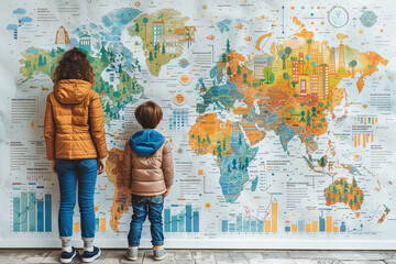 Infographics presenting data on child trafficking and efforts to combat this crime through prevention strategies, victim support services, and law enforcement efforts.