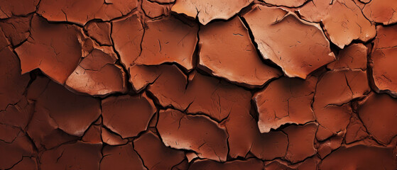 Dry clay or mud texture background with rough cracks. Generative ai