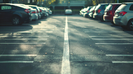 Fototapeta premium Car parking lot, with copy space on low/right area