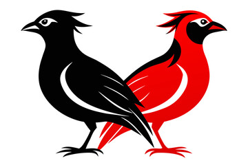  silhouette color image,Cleo bird ,vector illustration,white background 