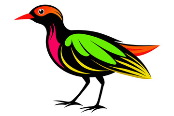  silhouette color image,Cleo bird ,vector illustration,white background 