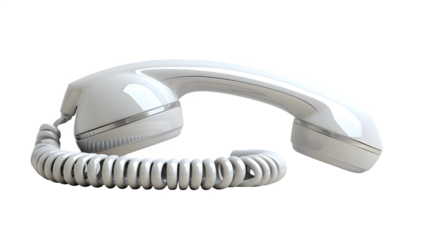 Cordless Phone PNG: Wireless Communication Device Isolated on White | Transparent Background | Hand Edited Generative AI