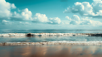 Empty sea and beach background with copy space