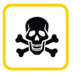 danger poison sign icon