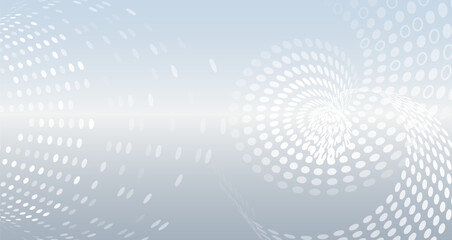 Fototapeta premium Science concept, twisted lines and circles. Abstract hi tech communication for presentation or banner. Sci-fi gray background with various technology elements.