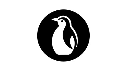 a-picture-of--a-penguin-icon-in-circle-logo vector illustration 