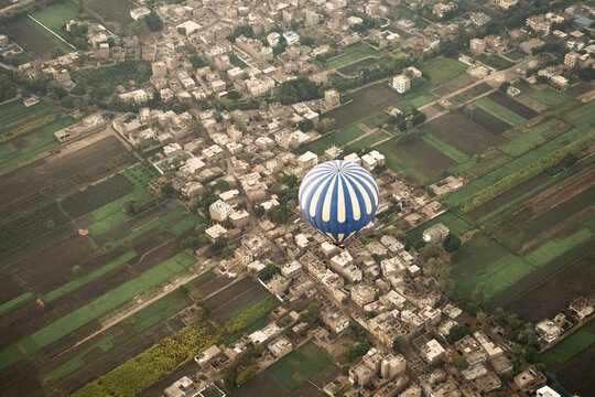 Hot-air balloon flight over Luxor, Valley of the kings, Egypt