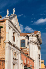 Venice religious architecture. Renaissance and baroque churches along Giudecca Canal - 773323013