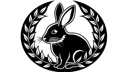 a-rabbit-icon-in-circle-logo vector illustration 