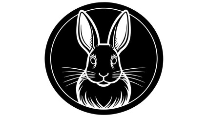 a-rabbit-icon-in-circle-logo vector illustration 