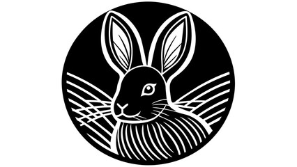 a-rabbit-icon-in-circle-logo vector illustration 